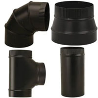 Black Stove Pipe, Single-Wall, Pipe and Fittings