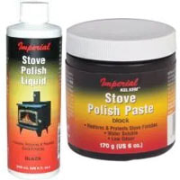Black Stove Polish Liquid and Paste, Restore and Preserve Cast Iron Stoves, Grills, Ornamental Iron Work and Barbeques