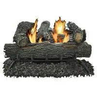 Replacement Fireplace Log Set, Dual Fuel, Natural or Lp Gas 
