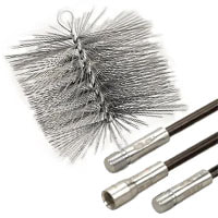 Wire Chimney Cleaning Brushes and Extension Rod Kits