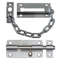 Door Safety Latches, Door Guards, Slide Bolts, Chain Fasteners